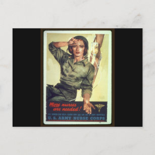 Nursing Recruitment Poster WW ll - Vintage Art Postcard