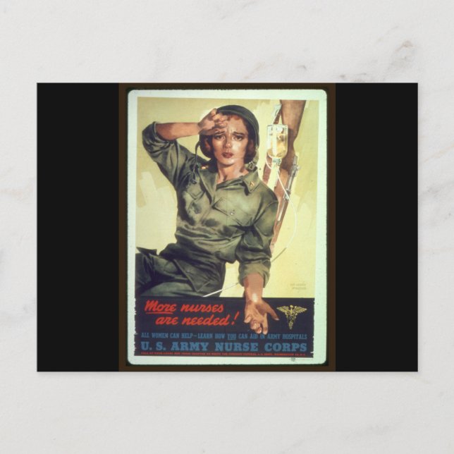 Nursing Recruitment Poster WW ll - Vintage Art Postcard (Front)