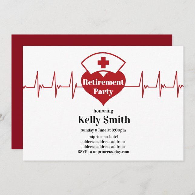 Nursing Retirement Invitation (Front/Back)