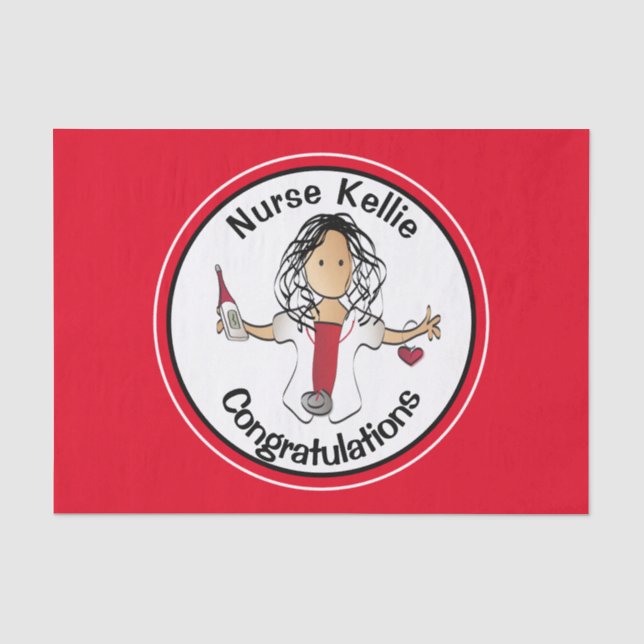 Nursing RN LPN CNA Graduation Party Gift Tissue Paper (Front)