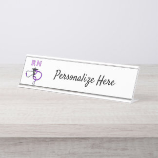 Nursing RN Stethoscope Personalized  Desk Name Pla Plate