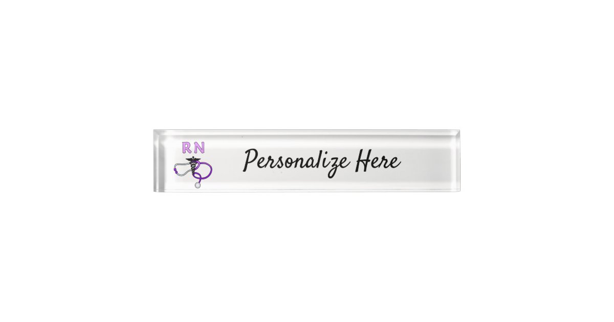  Script Nurse in Stethoscope Design w/Custom Name