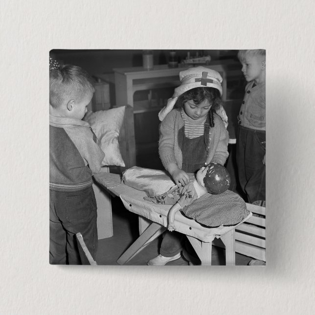 Nursing School: 1940s Pinback Button (Front)