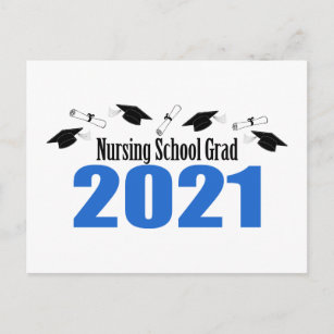 Nursing School 2021 Postcard Invite (Blue Caps)