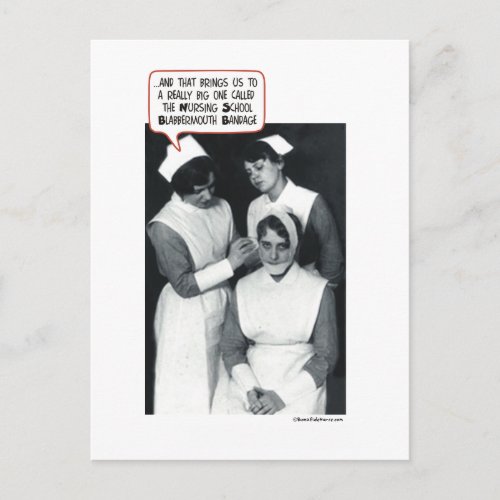 Nursing School Blabbermouth Bandage Postcard