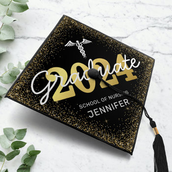 Nursing School Class Of 2024 Graduation Cap Topper by special_stationery at Zazzle