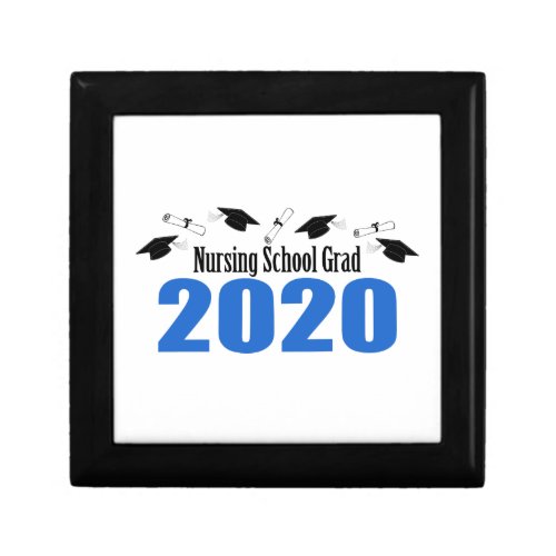 Nursing School Grad 2020 Caps And Diplomas Blue Gift Box