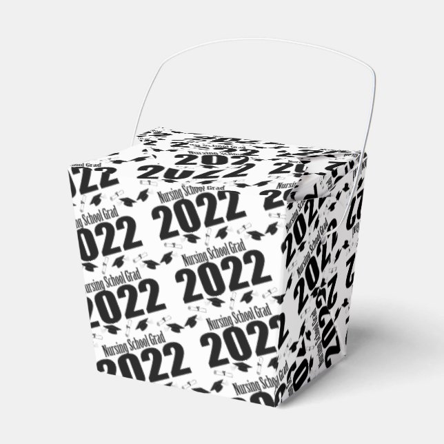 Nursing School Grad 2022 Graduation (Black) Favor Boxes (Front Side)