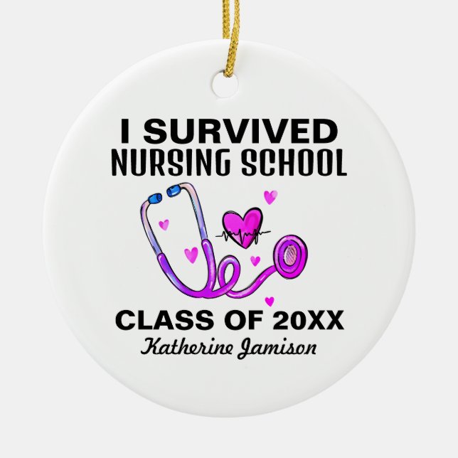 Nursing School Grad Ceramic Ornament (Front)