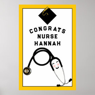 Nursing School Grad Nurse Graduation Poster