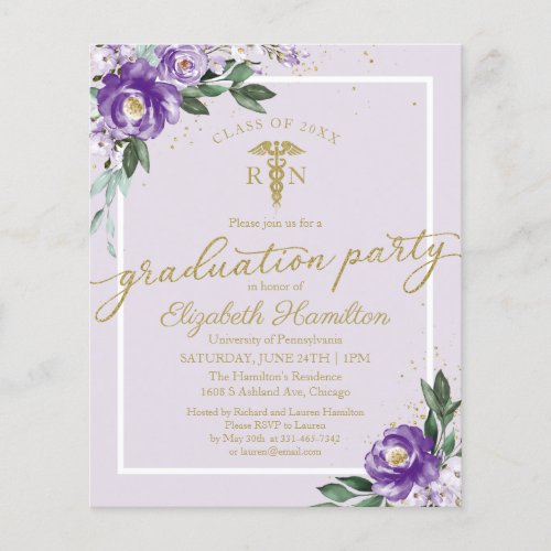 Nursing School Grad Party Budget Invitations