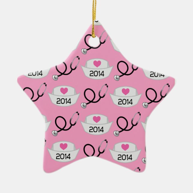 Nursing School Graduate 2014 Gift Idea Ceramic Ornament (Front)