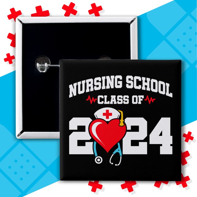 Nursing School Graduate 2024 Nurse Graduation Button (Creator Uploaded)