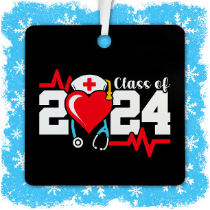 Nursing School Graduate 2024 Nurse Graduation Metal Ornament