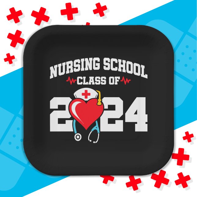 Nursing School Graduate 2024 Nurse Graduation Paper Plates (Creator Uploaded)