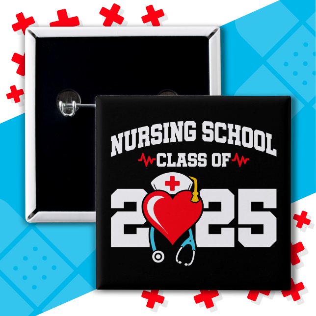 Nursing School Graduate 2025 Nurse Graduation Button (Creator Uploaded)