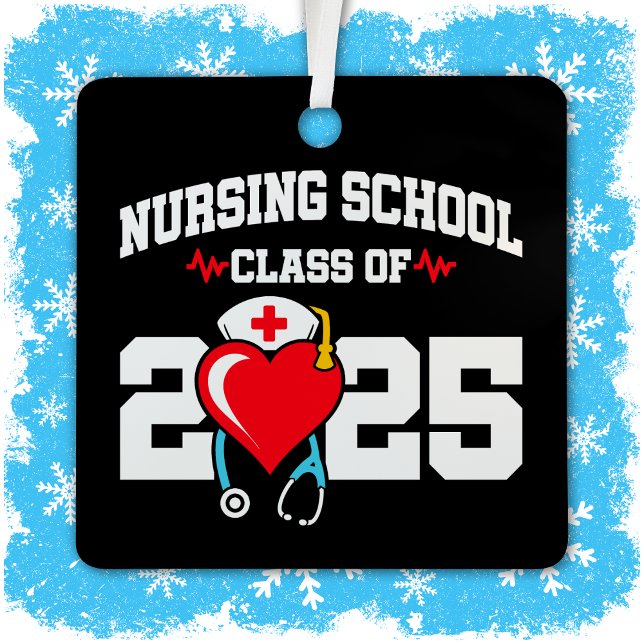 Nursing School Graduate 2025 Nurse Graduation Metal Ornament (Creator Uploaded)