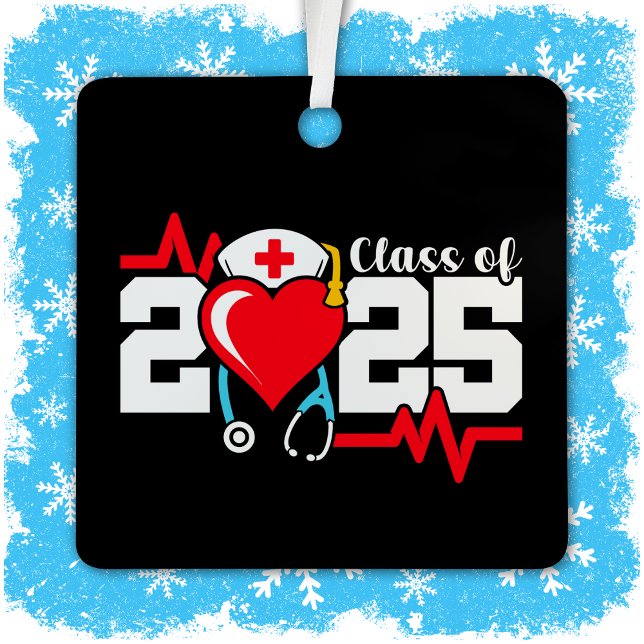 Nursing School Graduate 2025 Nurse Graduation Metal Ornament (Creator Uploaded)