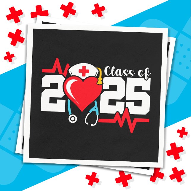 Nursing School Graduate 2025 Nurse Graduation Napkins (Creator Uploaded)