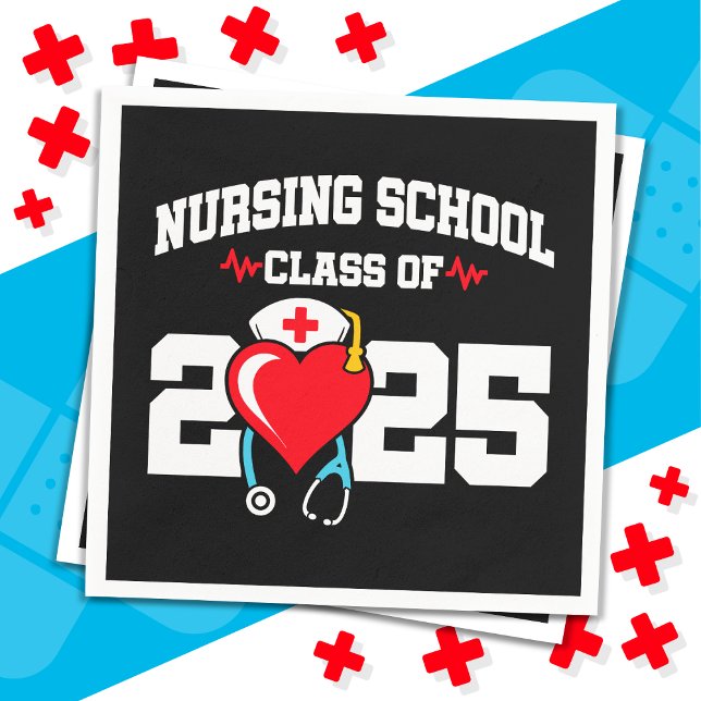 Nursing School Graduate 2025 Nurse Graduation Napkins (Creator Uploaded)