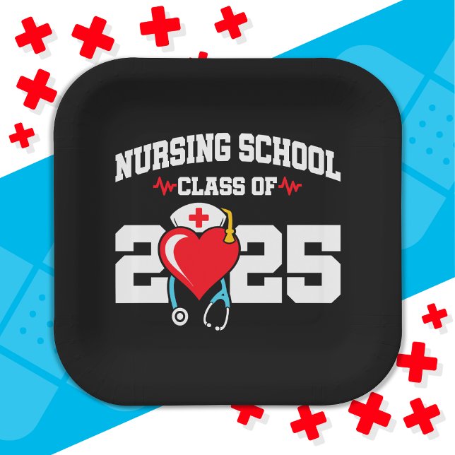 Nursing School Graduate 2025 Nurse Graduation Paper Plates (Creator Uploaded)