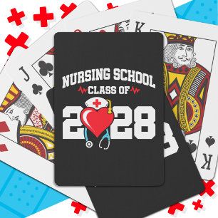 Nursing School Graduate 2028 Nurse Graduation Poker Cards
