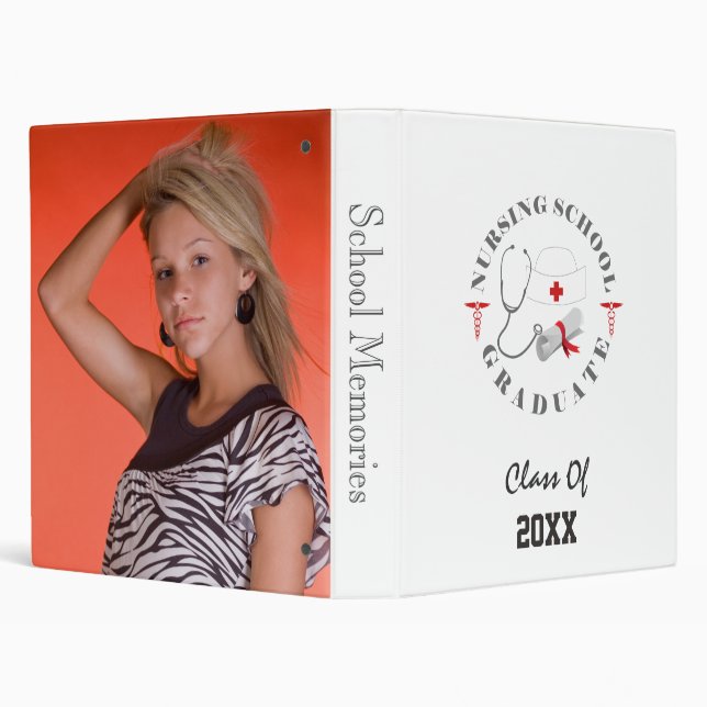Nursing School Graduate Gear 3 Ring Binder (Background)