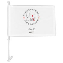 Nursing School Graduate Gear Car Flag