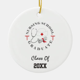 Nursing School Graduate Gear Ceramic Ornament