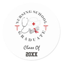 Nursing School Graduate Gear Classic Round Sticker