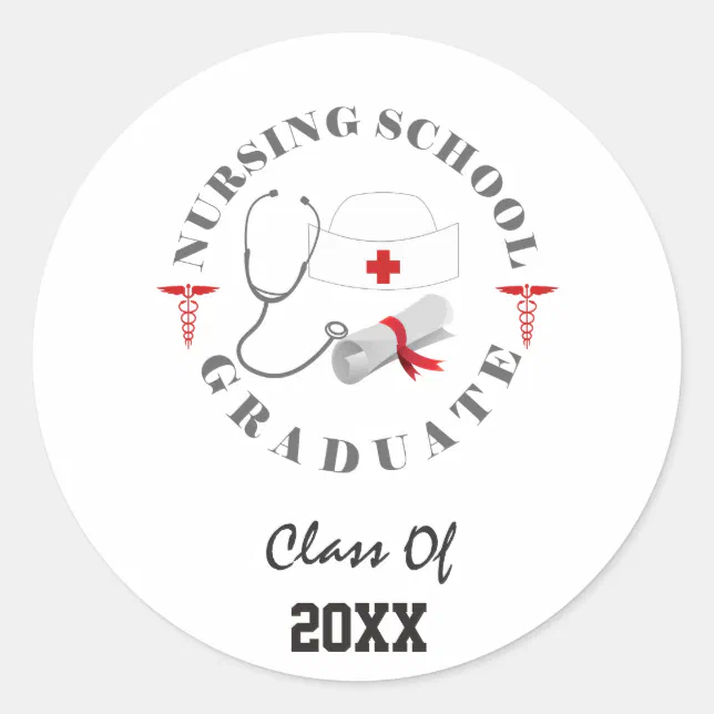 Nursing School Graduate Gear Classic Round Sticker Zazzle nursing-school-graduate-gear-classic-round-sticker-zazzle