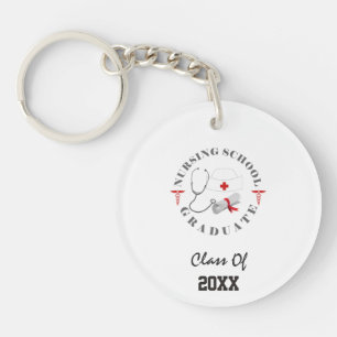 Nursing School Graduate Gear Keychain