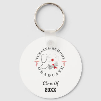 Nursing School Graduate Gear Keychain