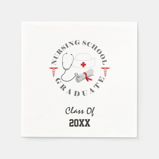 Nursing School Graduate Gear Napkins (Front)