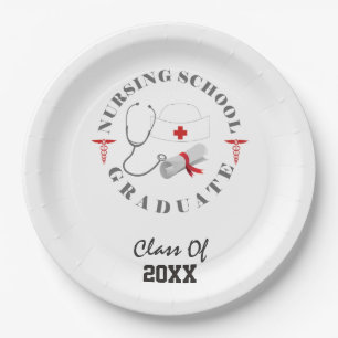 Nursing School Graduate Gear Paper Plates
