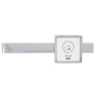 Nursing School Graduate Gear Silver Finish Tie Clip