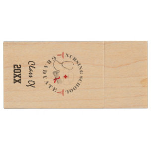Nursing School Graduate Gear Wood USB Flash Drive