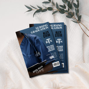 Nursing School Graduate Photo Magazine Invitation