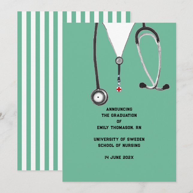 Nursing School Graduation Announcement (Front/Back)