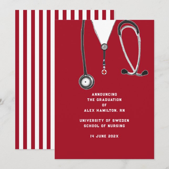 Nursing School Graduation Announcement (Front/Back)