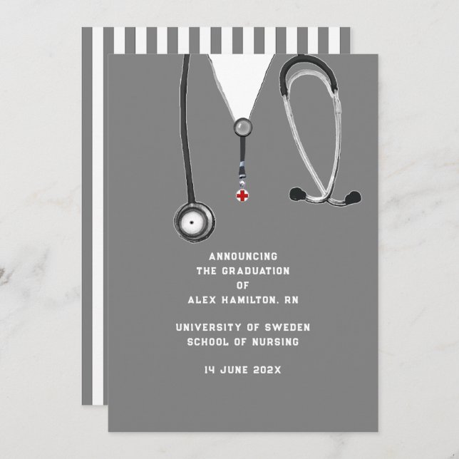 Nursing School Graduation Announcement (Front/Back)
