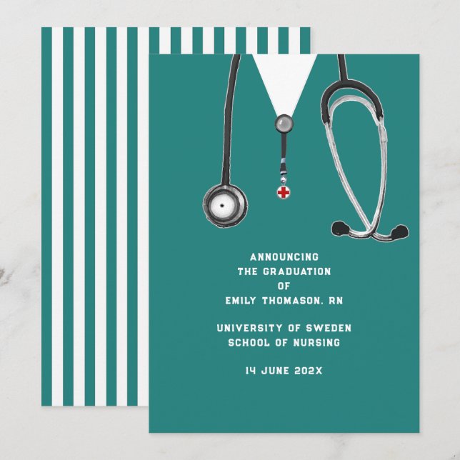 Nursing School Graduation Announcement (Front/Back)
