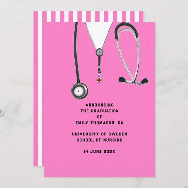 Nursing School Graduation Announcement (Front/Back)