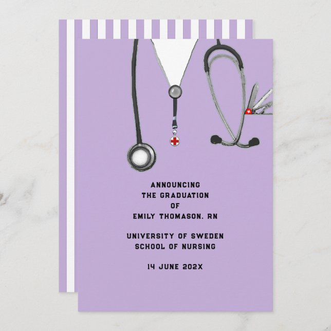 Nursing School Graduation Announcement (Front/Back)