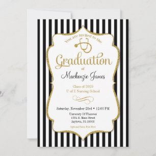 Nursing School Graduation Announcement Nurse Grad
