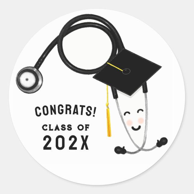 Nursing School Graduation Classic Round Sticker (Front)