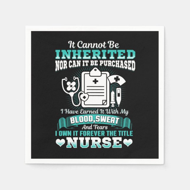 Nursing School Graduation Gift Shirt RN LPN Nurse  Napkins (Front)