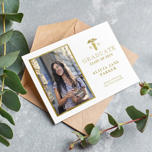 Nursing school graduation gold elegant photo 