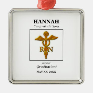 Nursing School Graduation Graduation Antique Gold Metal Ornament