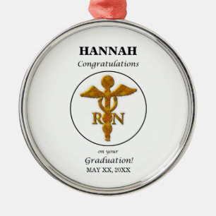 Nursing School Graduation Graduation Antique Gold Metal Ornament